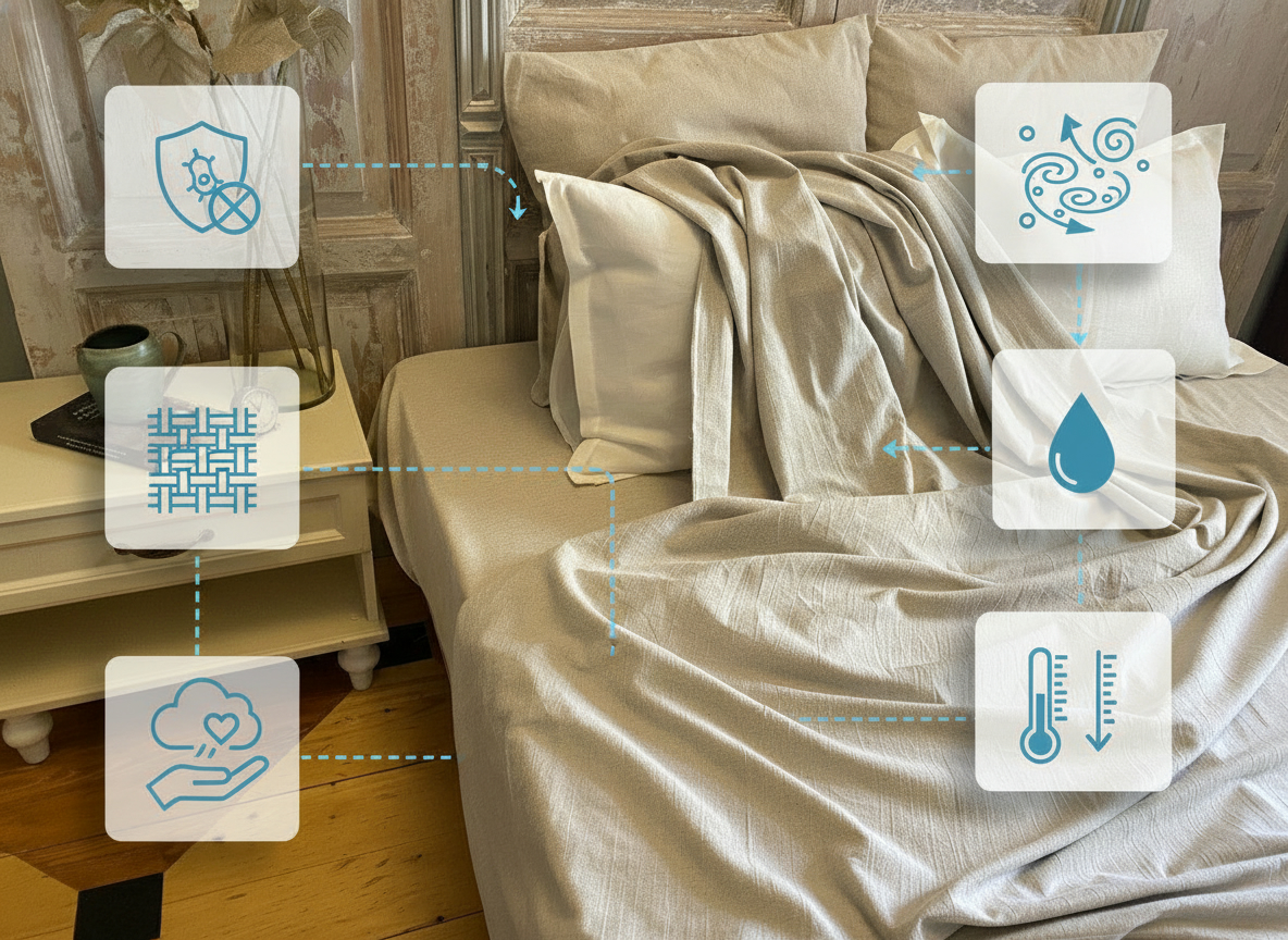 Почему летом нет ничего лучше льняного постельного белья? Научное объяснение.