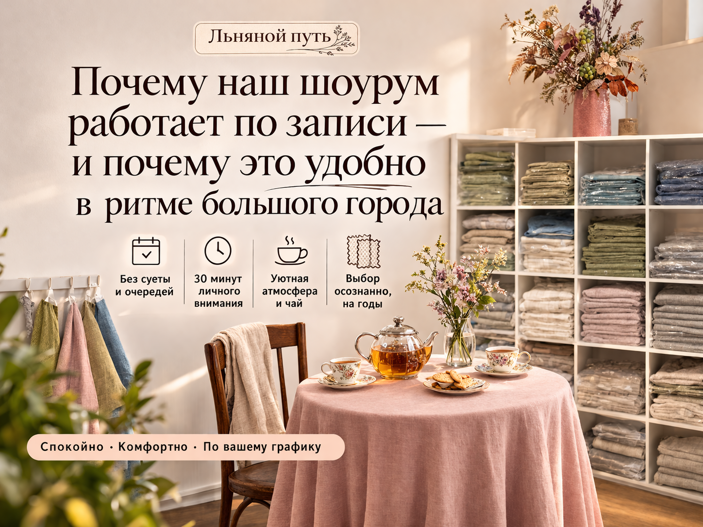Почему наш шоурум работает по записи — и почему это удобно в ритме большого города