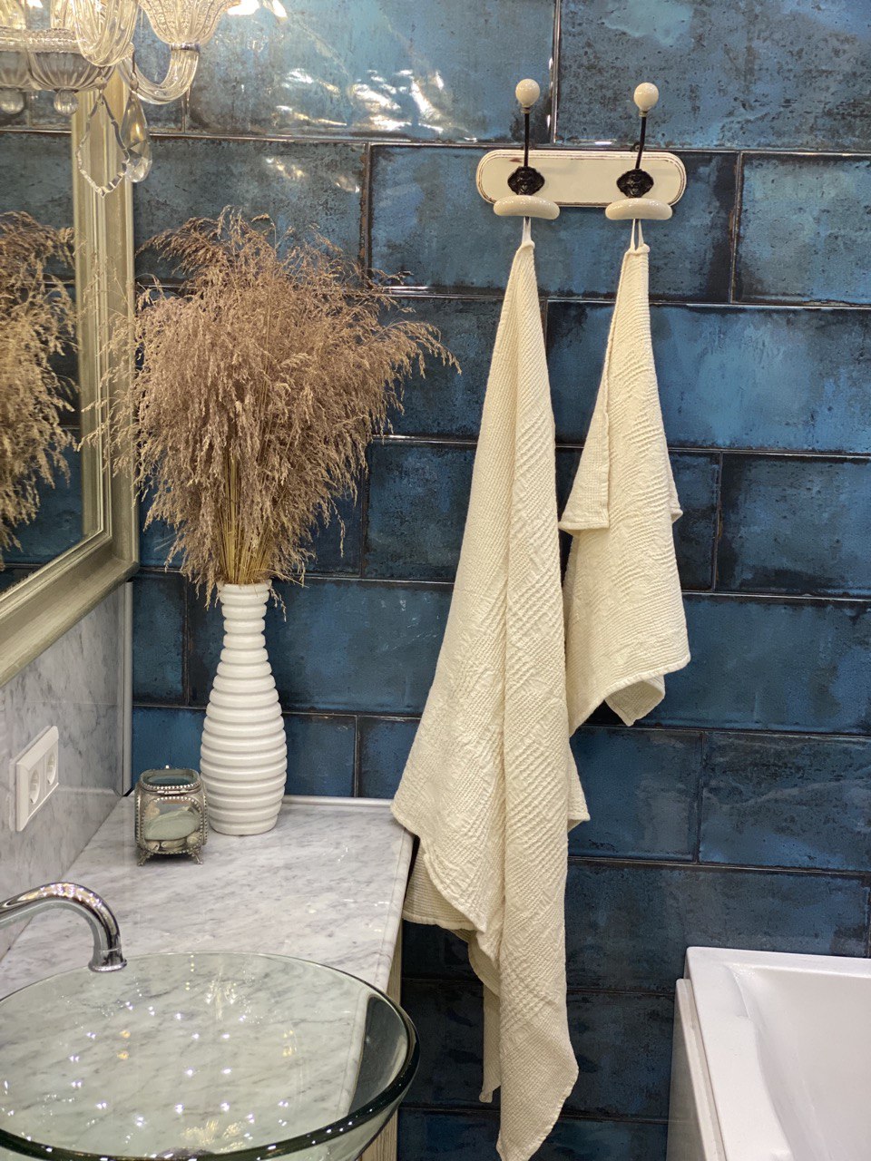 Льняное банное полотенце "Абстракция-1"