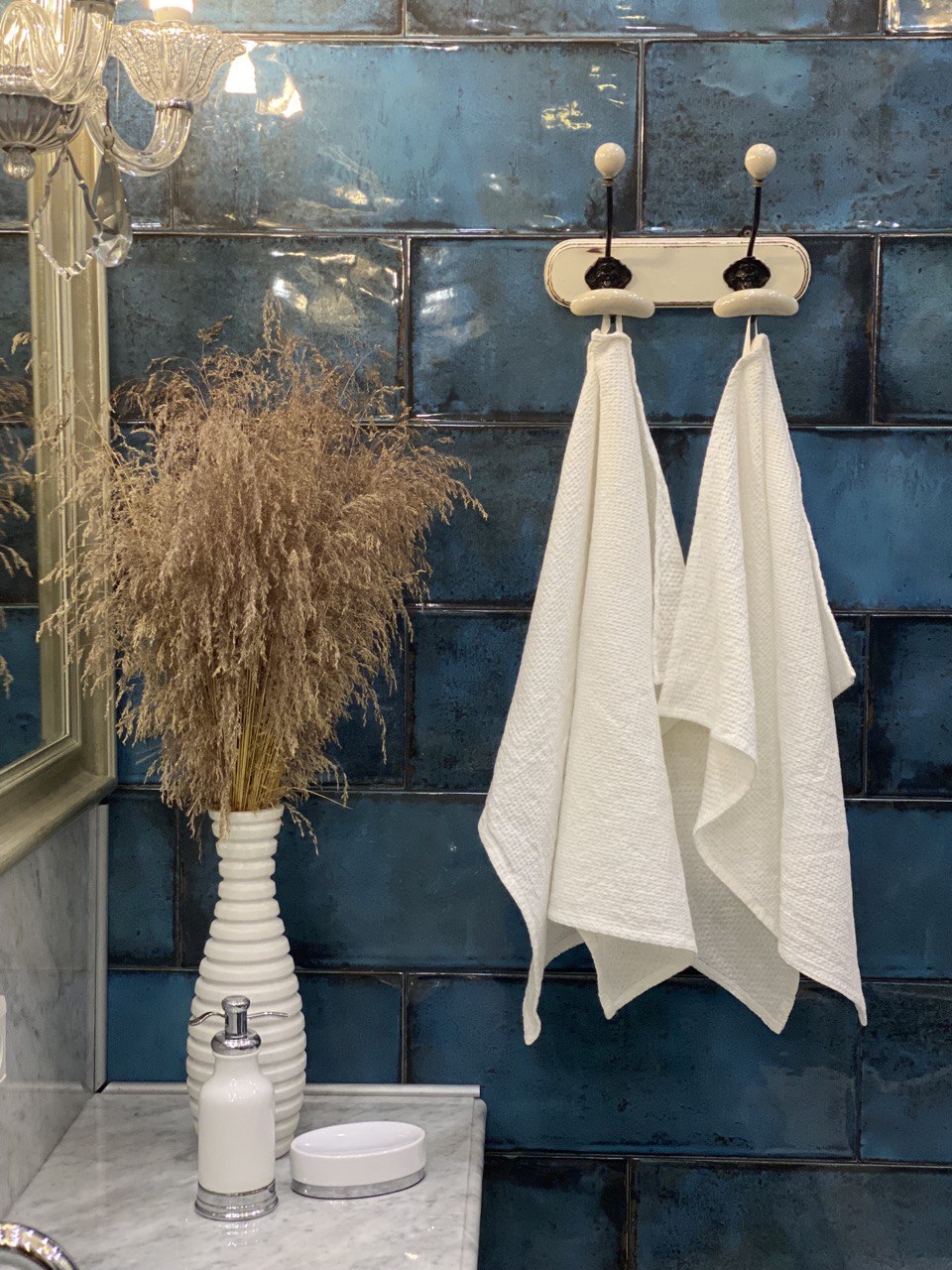 Льняное банное полотенце «Белая ночь»