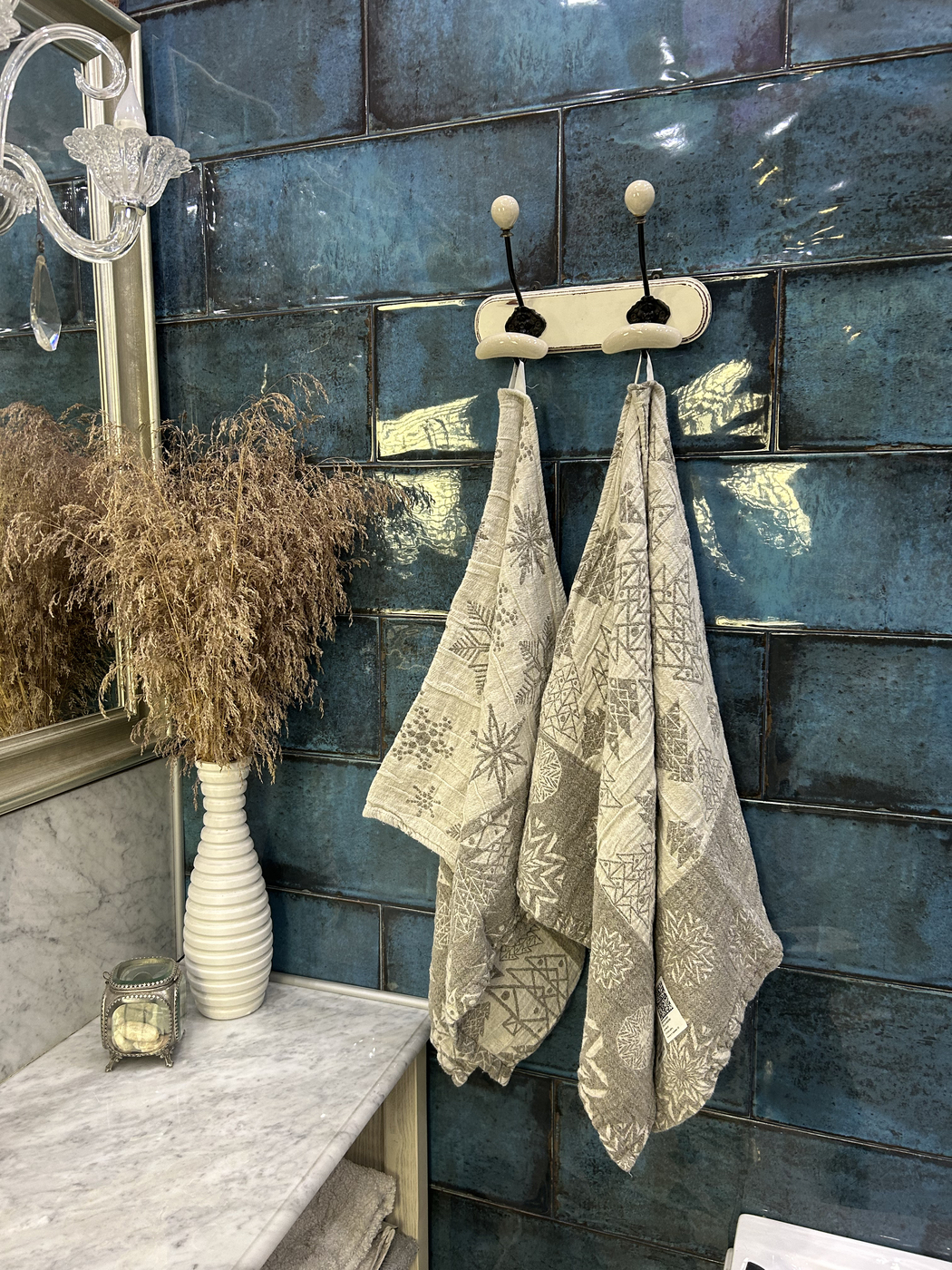 Льняное банное полотенце «Ёлки 2»