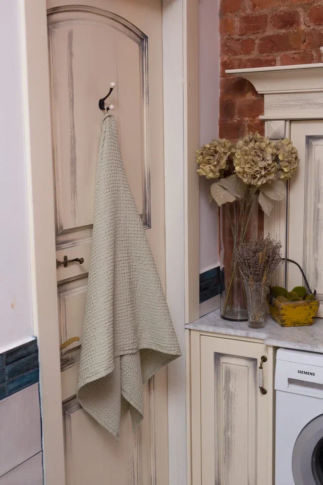 Льняное банное полотенце «Мятный фреш»