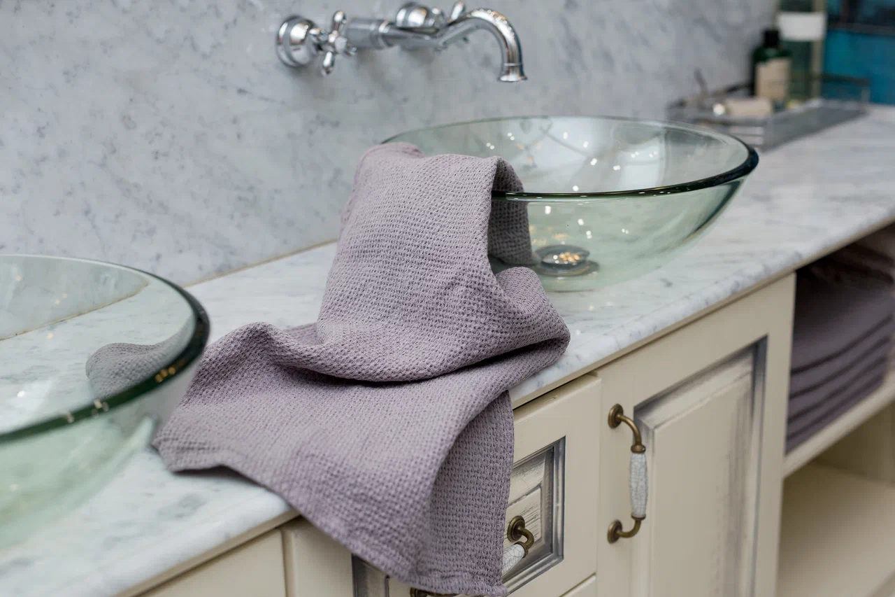 Льняное полотенце для рук и лица «Грей» (85 × 50)