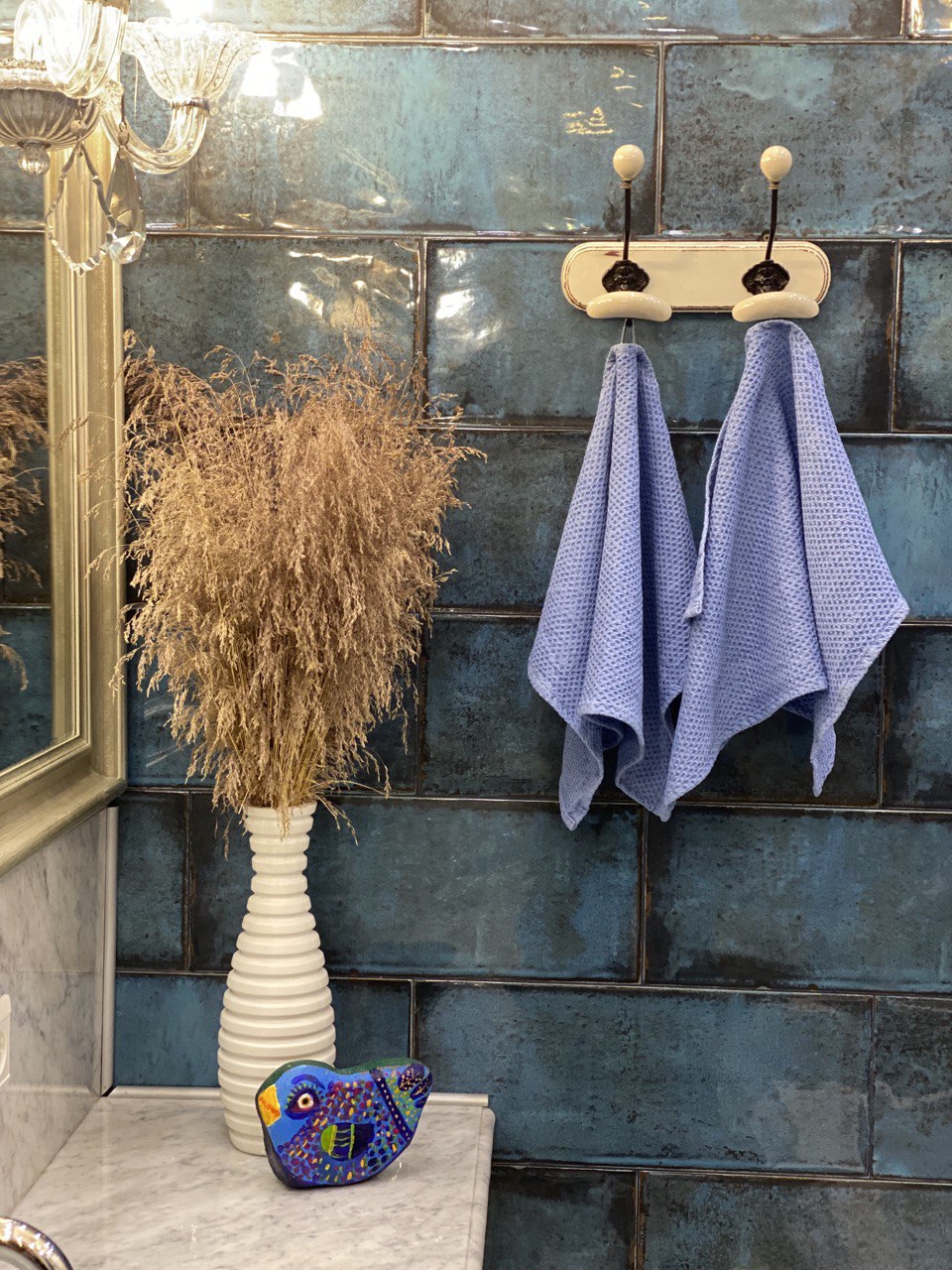 Льняное полотенце для рук и лица «Сапфир» (65 × 40)