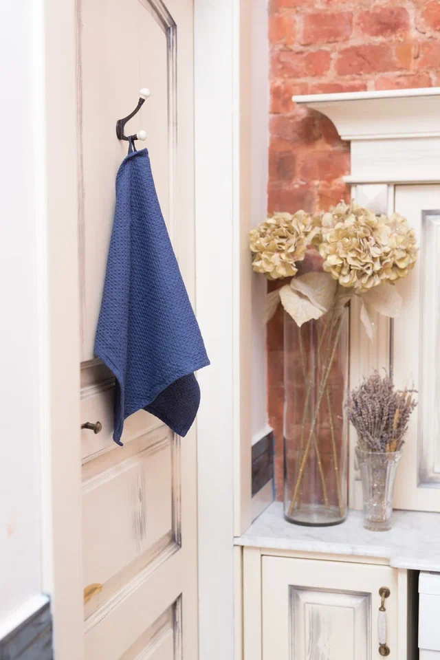 Льняное полотенце для рук и лица «Синяя ночь» (65 × 50)