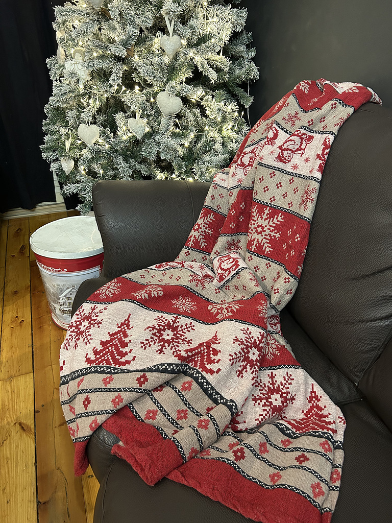 Льняной плед «Морозко» (160×110 см)