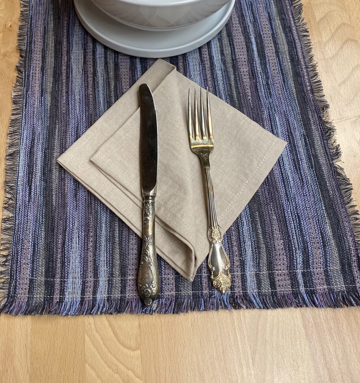 Льняная салфетка «Винтажная» (35×35 см)