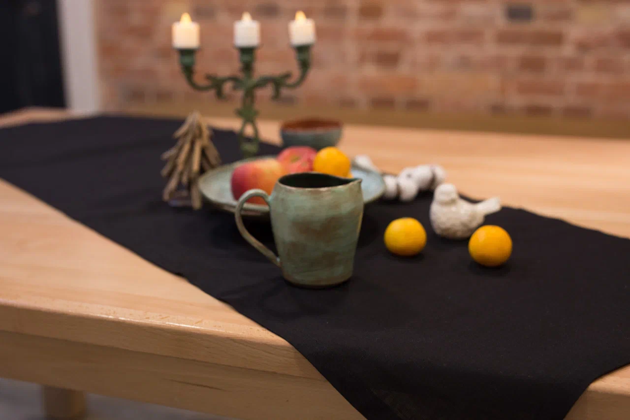 Столешник льняной «Чёрный»