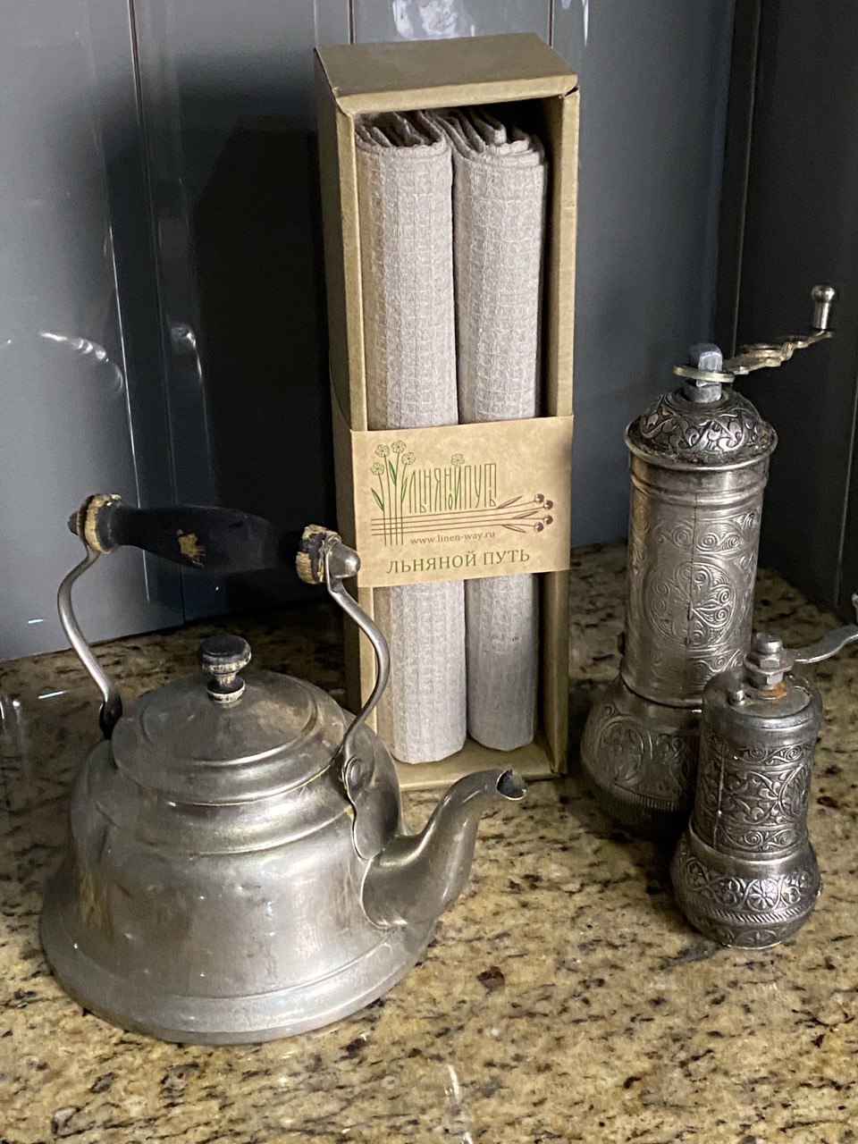 Набор льняных кухонных полотенец «Натурель», 2 шт.