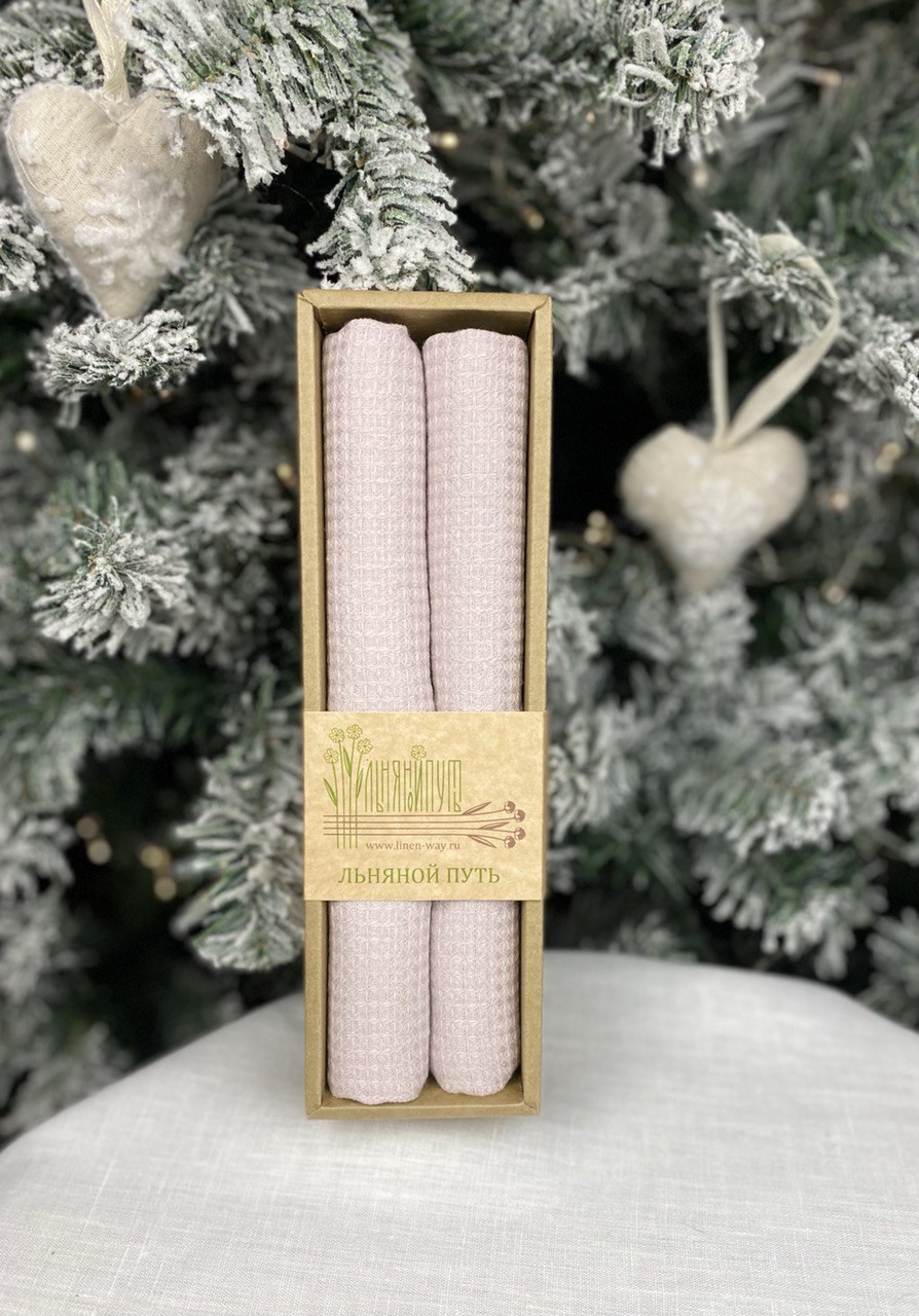 Набор льняных кухонных полотенец «Пыльная роза 2», 2 шт.