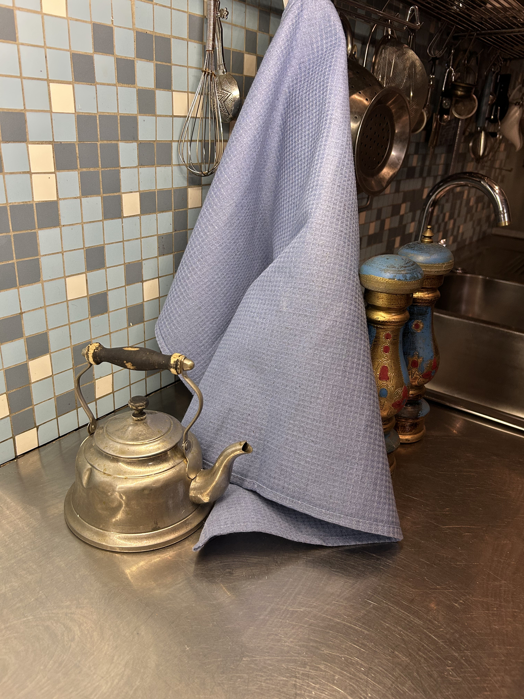 Льняное кухонное полотенце «Голубой»