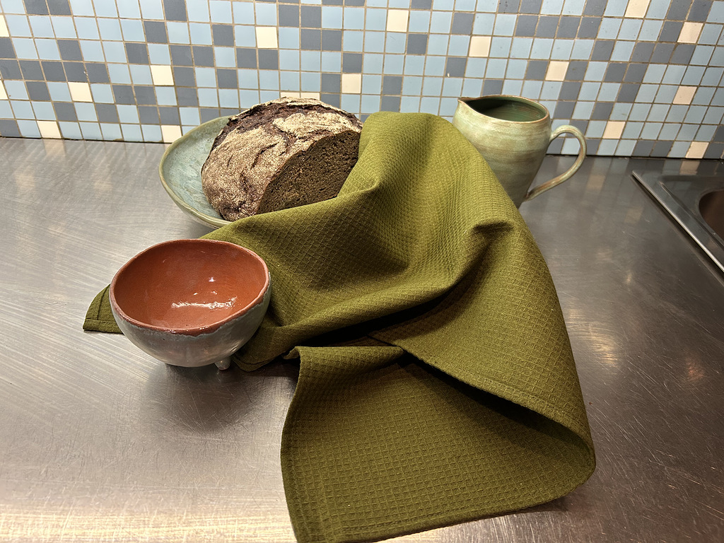 Льняное кухонное полотенце «Хаки»