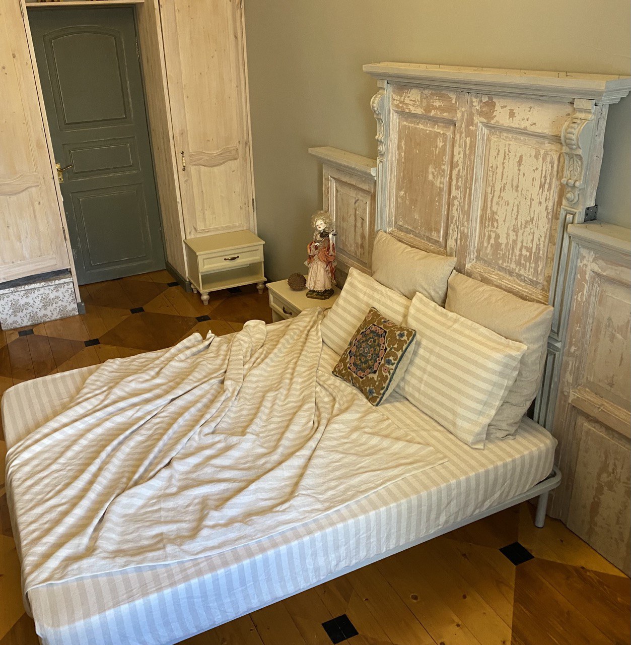 Льняной комплект постельного белья «Полосатый» (двуспальный)