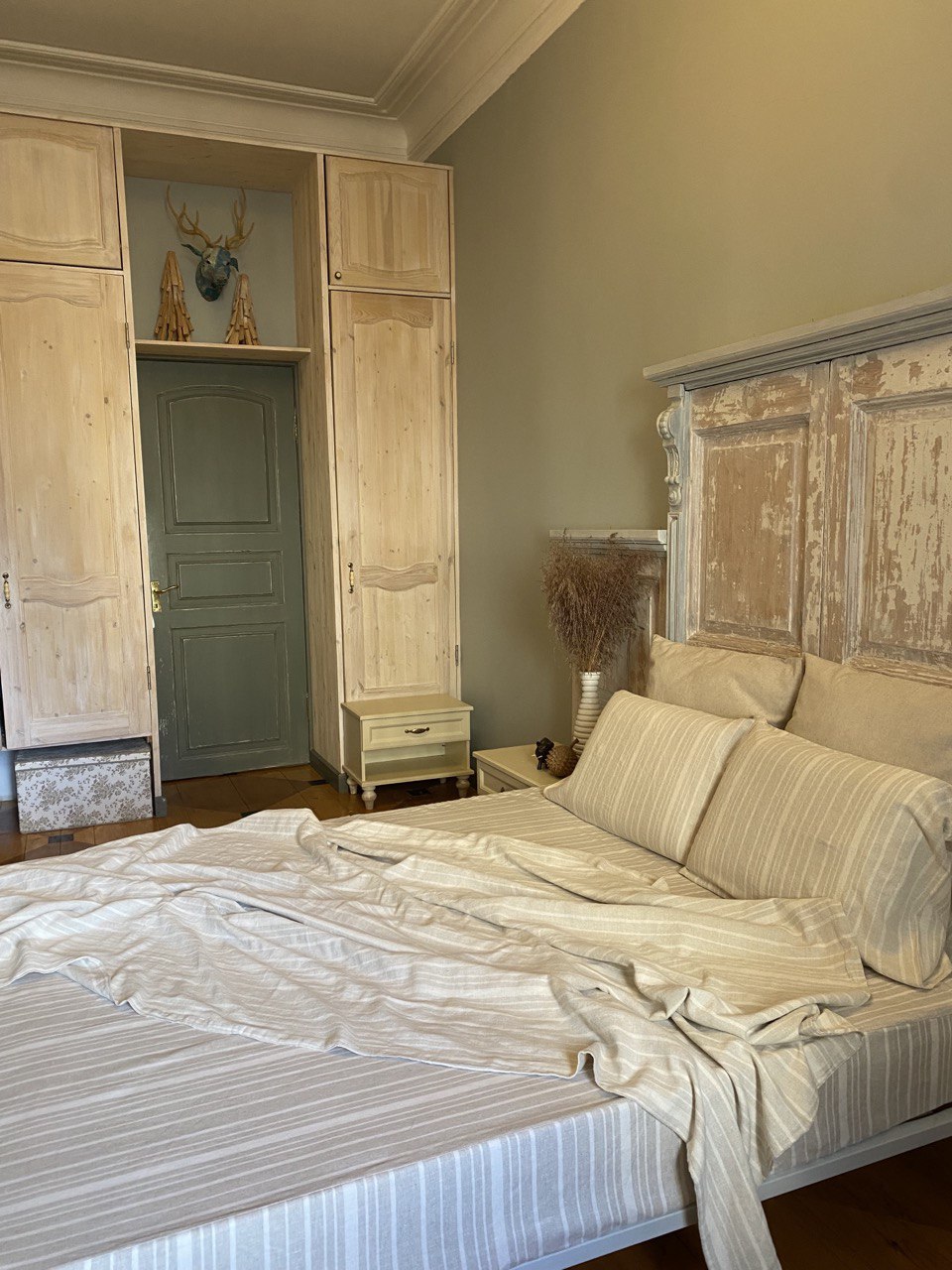 Льняной комплект постельного белья «Разнополосный» (70% лен)