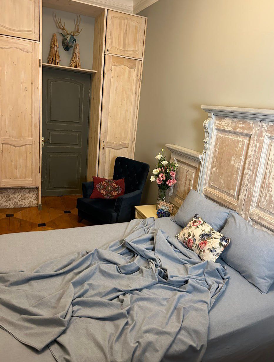 Льняной комплект постельного белья «Голубой»