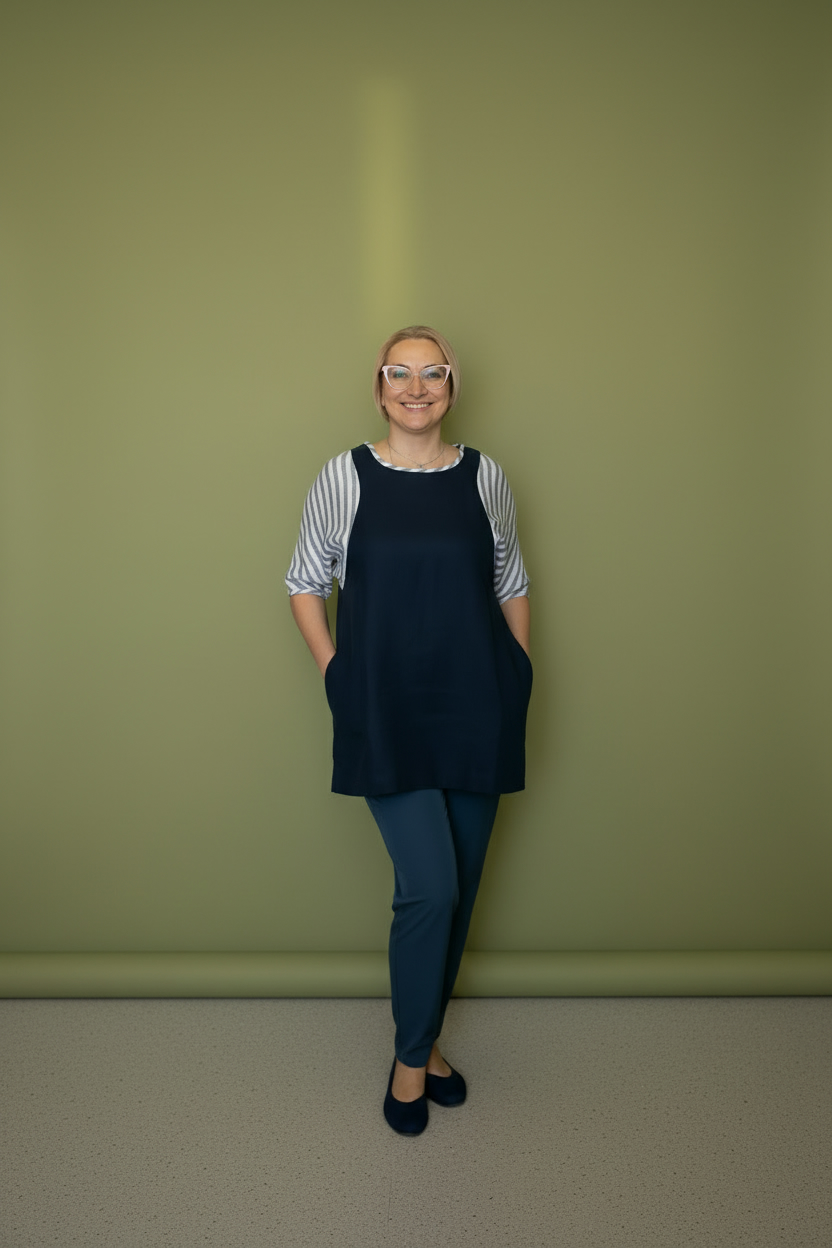 Женская льняная туника (синяя)