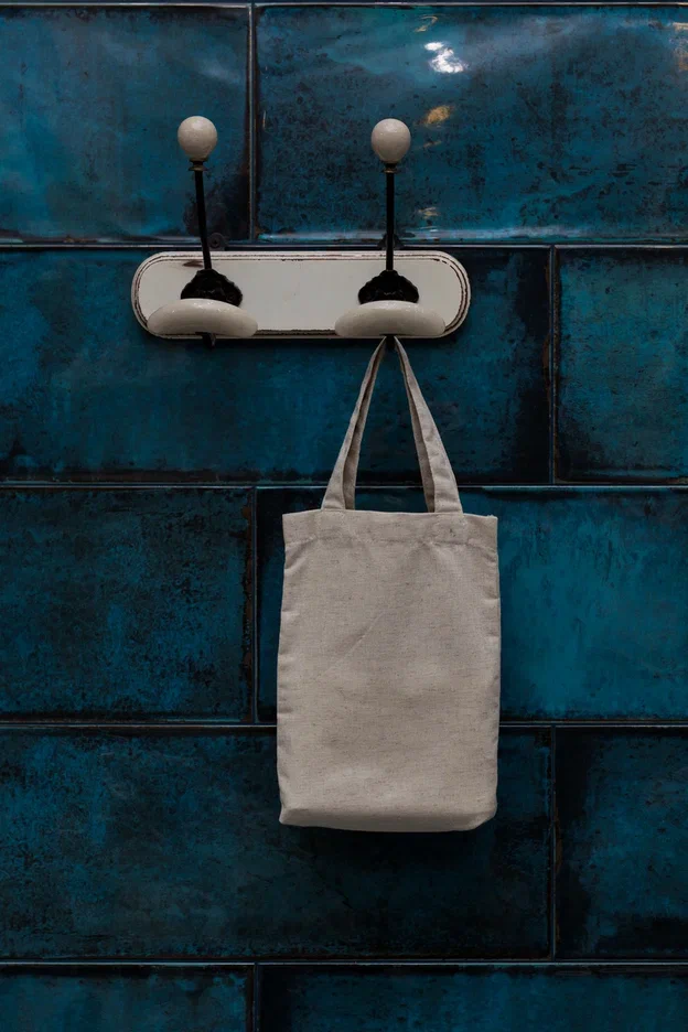 Льняной эко-шопер с короткой ручкой, натуральный — фото 2